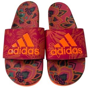🤩 Adidas ADILETTE  COMFORT SANDALS GX4302 Orange Signal Orange  Vivid Berry Sz 8